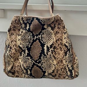 Coach snake skin printed hand bag